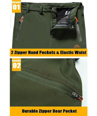 MAGCOMSEN Men's Winter Fleece-Lined Ski Snow Pants | Water-Resistant, 4 Zip Pockets | Black 32 - Buy Online on GoSupps.com