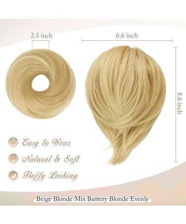 BARSDAR HAARDIC Hair Extensions - Short Synthetic Ponytail Roll | 24T613# Light Blonde Mix Hair Jewelry for Women - Buy Online on GoSupps.com