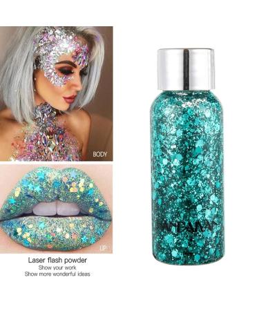 30g Green Glitter Body Gel & Liquid Eyeshadow - Mermaid Sequins for Face Hair & Lips - Festival Sparkle! - Buy Online on GoSupps.com