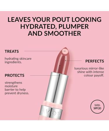  Avon Avon Hydramatic Shine Lipstick 3.6 g | Intense Hydrating Color | SPF 20 | Fuller Smoother Lips | Cruelty-Free | Hydra Shine Marsala - Buy Online on GoSupps.com