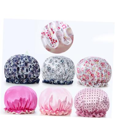 FRCOLOR Hair Bonnet 3pcs Women's Shower Cap Set | Double Layer Bath Visor for Curly Hair | Waterproof & Elastic Bathing Caps - Buy Online on GoSupps.com