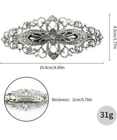 Luckious Vintage Flower Hair Barrette Hair Slides - Antique Style Crystal Hair Clips for Women - Elegant Hair Jewelry for Weddings Birthdays and Proms - Buy Online on GoSupps.com