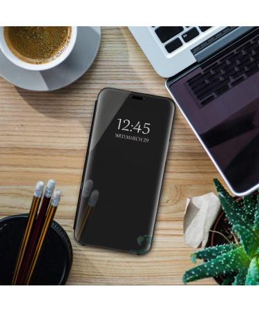 Buy Suhctup Compatible Samsung Galaxy S6 Mirror Cover | Clear View Protective Case - Stylish Metallic & Leather Design - Buy Online on GoSupps.com