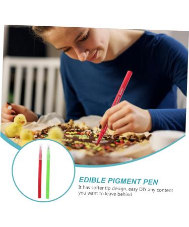 LALADEFIEE 2pcs Can Be Food Coloring Pen Dual Tip Markers Edible Ink Pens Edible Ink Baking Pen Cakey Plastic Red Green - Buy Online on GoSupps.com