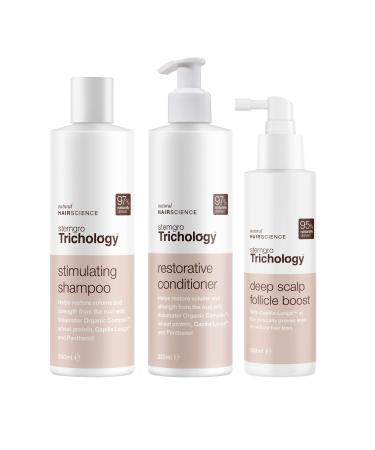 Hair Loss Treatment For Women With Thinning Hair Due to Menopause & Stress - Shampoo Conditioner & Scalp Follicle Boost - Clinically Proven Hair Growth Treatment by Stemgro Trichology