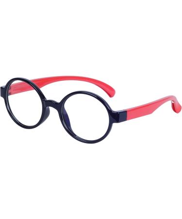 Children's Blue Light Filter Glasses - UV Block TR90 Round Frame for Young Girls with Anti-Slide Band & Red Case - Buy Online on GoSupps.com