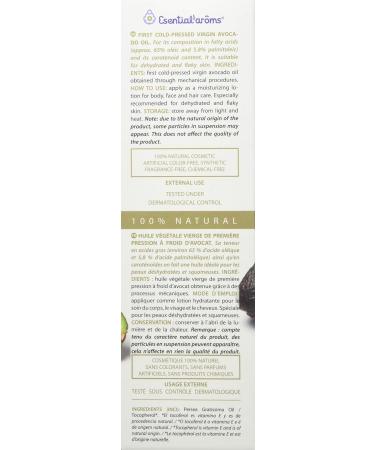 Essential Aroms Avocado Vegetable Oil 100 ml - Natural Skin & Hair Care | International Shipping - Buy Online on GoSupps.com