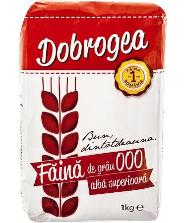 2 x Dobrogeo Faina Alba Din Grau 000 Superior 1Kg | White Wheat Flour Superior 1Kg | Produced by Finely Grinding Wheat from Romania | Whole Family Favorite Treats | Pack of 2 - Buy Online on GoSupps.com
