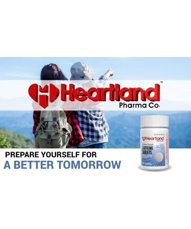 Heartland Pharma Caffeine 200mg Maximum Strength Alertness Aid Tablet - Stay Awake Caffeine Pills Actual Size - 200 mg Caffeine Pills - Made in USA - (60 Count) - Buy Online on GoSupps.com