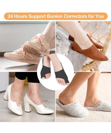 Bunion Corrector for Women and Men - Orthopedic Day/Night Support Splint for Bunions, Hallux Valgus & Crooked Toes (Black) - Buy Online on GoSupps.com