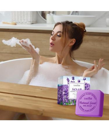  Zimoer Lavender Soap Natural Soap with Essential Oils 2 Pcs Moisturizing Hand Soap Solid Soap 100g for Hair Face Body Handmade Soap for Bathroom Wash - Buy Online on GoSupps.com