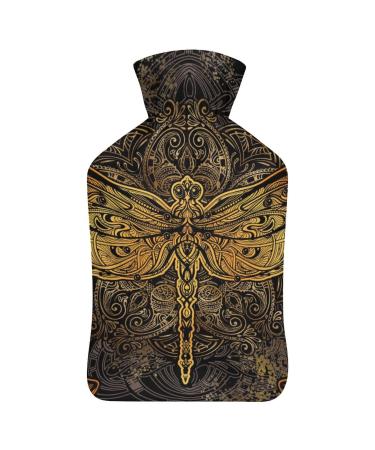 Hot Water Bottle With Lid Dragonfly Rubber Hot Water Bag For Pain Relief Cramps Foot Warmer Hot And Cold Therapy