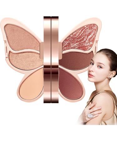 Buterfly Eyeshadow Palette Elegant Makeup Eyeshadow Palette Versatile 6 Colors Unique Shape Sweatproof Colorful Eye Cosmetics Eye Shadow Shimmering Makeup for E 01 - Buy Online on GoSupps.com
