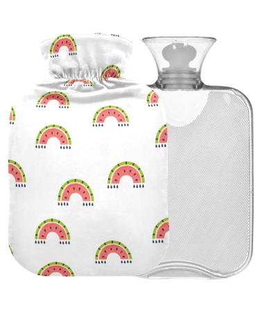 Naanle watermelon rainbow hot water bottle with cover transparent hot water bottle 1l hot hot water bottle for bed handfoots Warmer pain relief heat and cold therapy