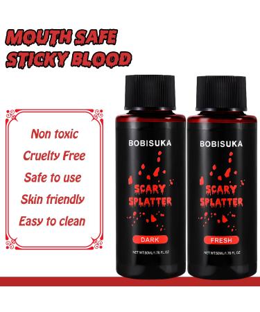 Bobisuka Halloween Kunstblut 2 Set - Realistic Washable Fake Blood for Carnival Film & Theater | Dark Red & Scarlet Red - Buy Online on GoSupps.com