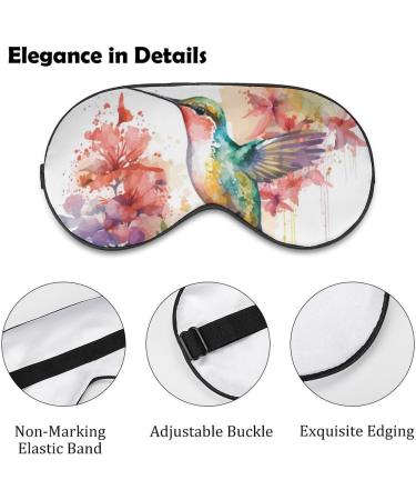 Light-Blocking Sleep Mask | Hummingbird Eye Masks for Women | Comfortable & Soft Floral Blindfold with Adjustable Strap | Ideal for Sleep & Travel - Buy Online on GoSupps.com