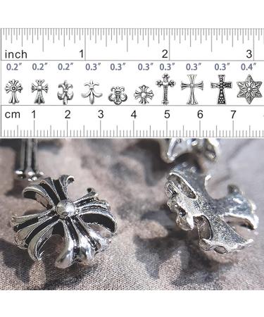 3D Silver Cross Nail Charms - Retro Punk Heart Designs for Nail Art - Nail Decoration Supplies - Buy Online on GoSupps.com