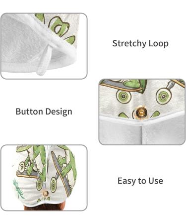 Super Absorbent Cartoon Crocodile Hair Towel 2 Pack | Quick Dry Hair Turbans for Women & Girls - Buy Online on GoSupps.com