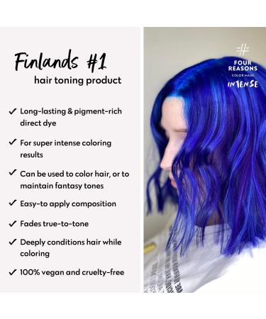 Four Reasons Intensive Toning Treatment Blue - Semi-Permanent Direct Dye Hair Color 200ml for Brightened & Colored Hair - Vibrant Intense Blue Results - Buy Online on GoSupps.com