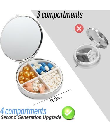 Small Skull Pill Box - Upgraded 4 Compartment Organizer for Vitamins Medications & Supplements - Travel-Friendly Design for Wallet & Pocket - Buy Online on GoSupps.com