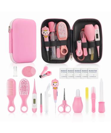 Baby Healthcare and Grooming Kit Baby Hair Clippers  Baby Nail Clippers with Light for Newborn Infant Toddler Kids Toes and Fingernails - Care  Polish and Trim (20 Kits Pink)
