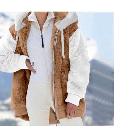 Buy Hanxiulin Women's Fleece Jacket - Warm Lightweight Hooded Outdoor Coat in Khaki | Premium Cuddly Winter Jacket - Buy Online on GoSupps.com