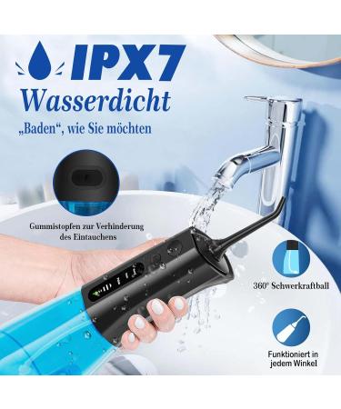 Surfou Oral Shower - IPX7 Waterproof 300ml Portable Cleaner | USB Rechargeable 3 Modes 4 Pressure Settings 6 Nozzles - Perfect Christmas Gift for Travel & Home - Buy Online on GoSupps.com