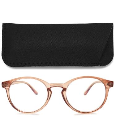 MAGIMODAC Women Computer Reading Class Blue Filter Light around Oval Reading Brille Computer Glasses With P and Licing Reading Aid Visual Aid Transparent Dark Brown 3.0 Dioptries