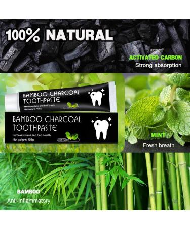 2 Pack Activated Carbon Toothpaste - Fluoride-Free Teeth Whitening & Bleaching - Bamboo Coal for White Teeth - 105g - Buy Online on GoSupps.com