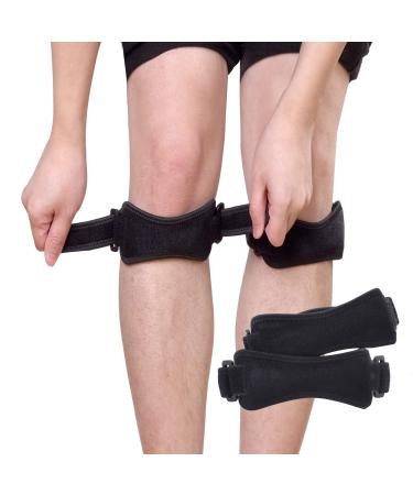 EMICUTE Patellar Tendon Knee Strap  Adjustable Knee Braces for Knee Pain Relief  Support for Weightlifting  Running  Workouts Black
