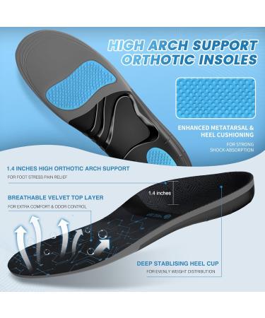 Plantar Fasciitis Relief Kit: Compression Foot Sleeves & Arch Support Insoles - XL Size, Blue - 1 Pair for Men & Women - Buy Online on GoSupps.com