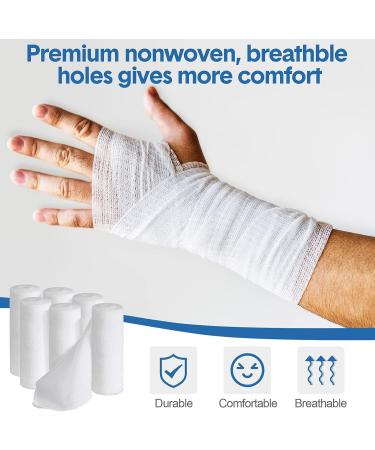 Woanger 144 Pcs Gauze Rolls with Tape - 4x4.1 Yards Stretched Gauze Bandage Roll - Individually Wrapped for Effective Wound Care - Includes 10 Rolls Tape - Buy Online on GoSupps.com