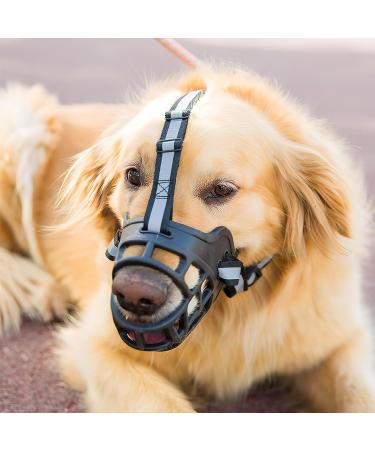Vossot Silicone Basket Muzzle for Medium Dogs | Adjustable Comfortable & Safe | Size 2 - Allows Eating & Drinking - Buy Online on GoSupps.com