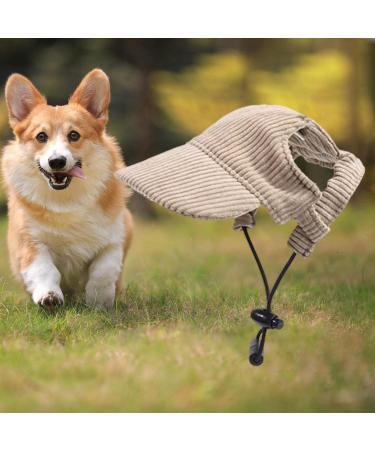 Predolo Pet Sports Hat - Fashionable Khaki XL Dog Solar Hat with Ear Holes | Sun Protection Dog Baseball Cap for Small Dogs - Buy Online on GoSupps.com
