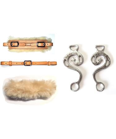 Buy PS Horse Item Set Hackamore Baroque - Silver & Real Sheepskin - Stylish Brown with Silver Fittings - International Shipping Available - Buy Online on GoSupps.com
