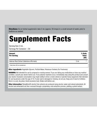 Piping Rock Valerian Root Extract Liquid | Alcohol-Free Non-GMO Tincture | Premium Gluten-Free Botanical Supplement | 4 fl oz Drops - Buy Online on GoSupps.com