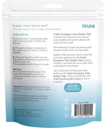 TruKid Bubble Podz for Baby & Kids | Eucalyptus Scent | pH Balanced & All Natural | 24 Podz - Buy Online on GoSupps.com
