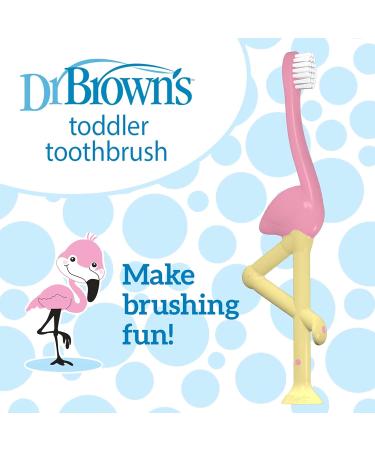 Dr. Brown's Pink Flamingo Toddler Toothbrush - Gentle and Fun Dental Care - Buy Online on GoSupps.com