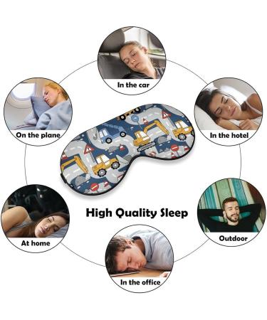 Drawn Construction Trucks Sleeping Mask | Soft Eye Mask with Adjustable Strap | Light-Blocking Blindfold for Men Women Boys & Girls - Buy Online on GoSupps.com