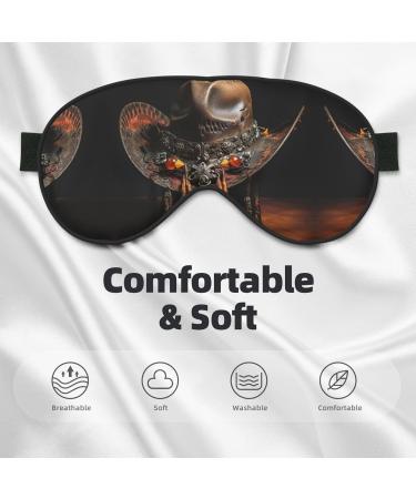 SSIMOO American West Rodeo Hat Sleep Mask | Adjustable Breathable & Fashionable Eye Mask for Comfortable Sleep - Black - Buy Online on GoSupps.com