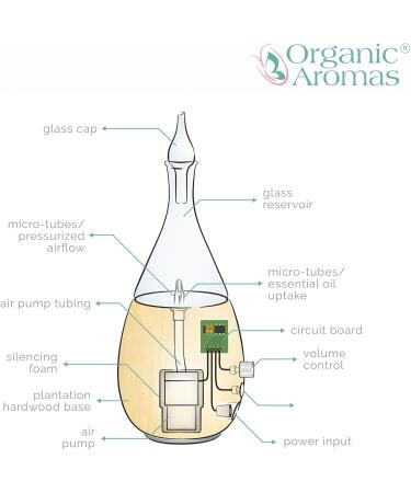 Raindrop 2.0 Nebulizing Diffuser - Essential Oil Aromatherapy with Light-Colored Wood Base | International Shipping Available - Buy Online on GoSupps.com