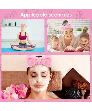 Molain Spa Headband | Bowknot Hair Band for Women | Coral Fleece | Elastic | Headband for Washing Face & Shower | Pink - Buy Online on GoSupps.com
