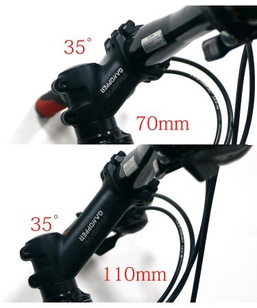 GANOPPER 35 Degree Universal Bike Stem - 70mm/80mm/90mm/100mm/110mm Road Bicycle Handlebar Stem with Shim - Buy Online on GoSupps.com