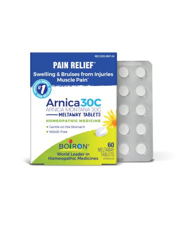 Boiron Arnica 30C Tablets for Pain Relief from Muscle Pain Joint Soreness Swelling from Injury or Bruises - 60 Count