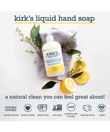 Kirk's Lemon & Eucalyptus Hand Soap 12 Fl Oz, 4-Pack - Odor-Neutralizing Castile Liquid Soap, Moisturizing Kitchen Hand Wash - Buy Online on GoSupps.com