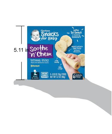 Gerber Soothe n Chew Teething Sticks Banana 6 CT - Natural Relief for Teething Babies - Buy Online on GoSupps.com