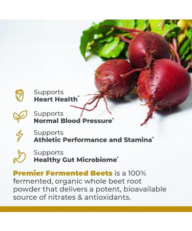 Premier Research Labs Premier Fermented Beets - Beet Root Powder Fermented Organic Fermented Beets for Men & Women Beetroot Nitrates Blood Pressure Support USDA Organic - 6.3 Oz Jar - Buy Online on GoSupps.com