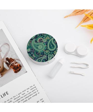 Green Paisley Contact Lens Case - Portable Travel Case with Mirror for International Shipping - Buy Online on GoSupps.com