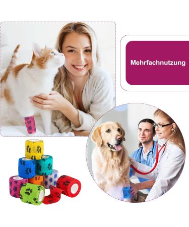 Heyu-Lotus 8 Roll Self-Adhering Cohesive Bandage | Elastic Vet Wrap for Dogs Horses & Pets | 5cm x 4.5m - International Shipping Available - Buy Online on GoSupps.com