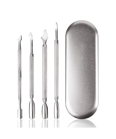 4 PCS Cuticle Pusher and Cutter Set Double End Nail Cuticle Remover Tool Stainless Steel Manicure Pedicure Kit in Tin Box Pinkiou Nail Art Remover Tools 4 Count (Pack of 1) - Buy Online on GoSupps.com